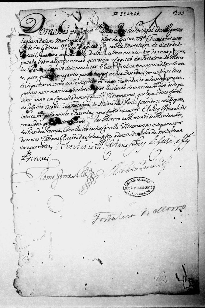 Morro de São Paulo: Explorando 6 Construções Históricas Carta régia de 1740 mandando construir um farol no Morro de São Paulo